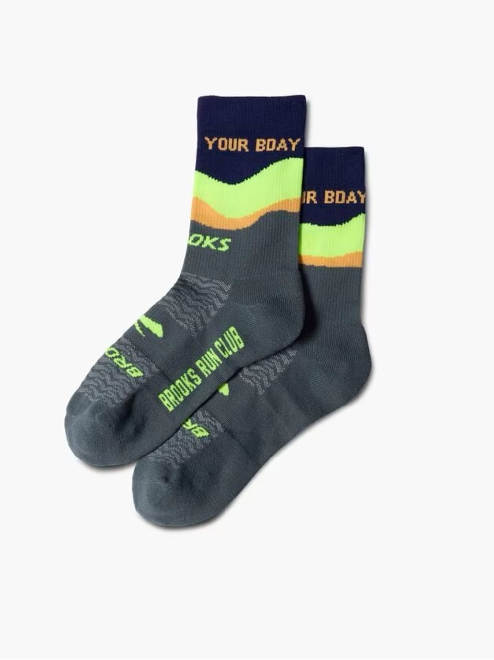 NWT Brooks Run-In Crew Birthday Socks